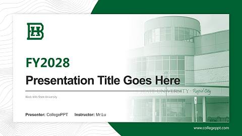 Black Hills State University Academic Presentation/Research Findings Report PPT Template