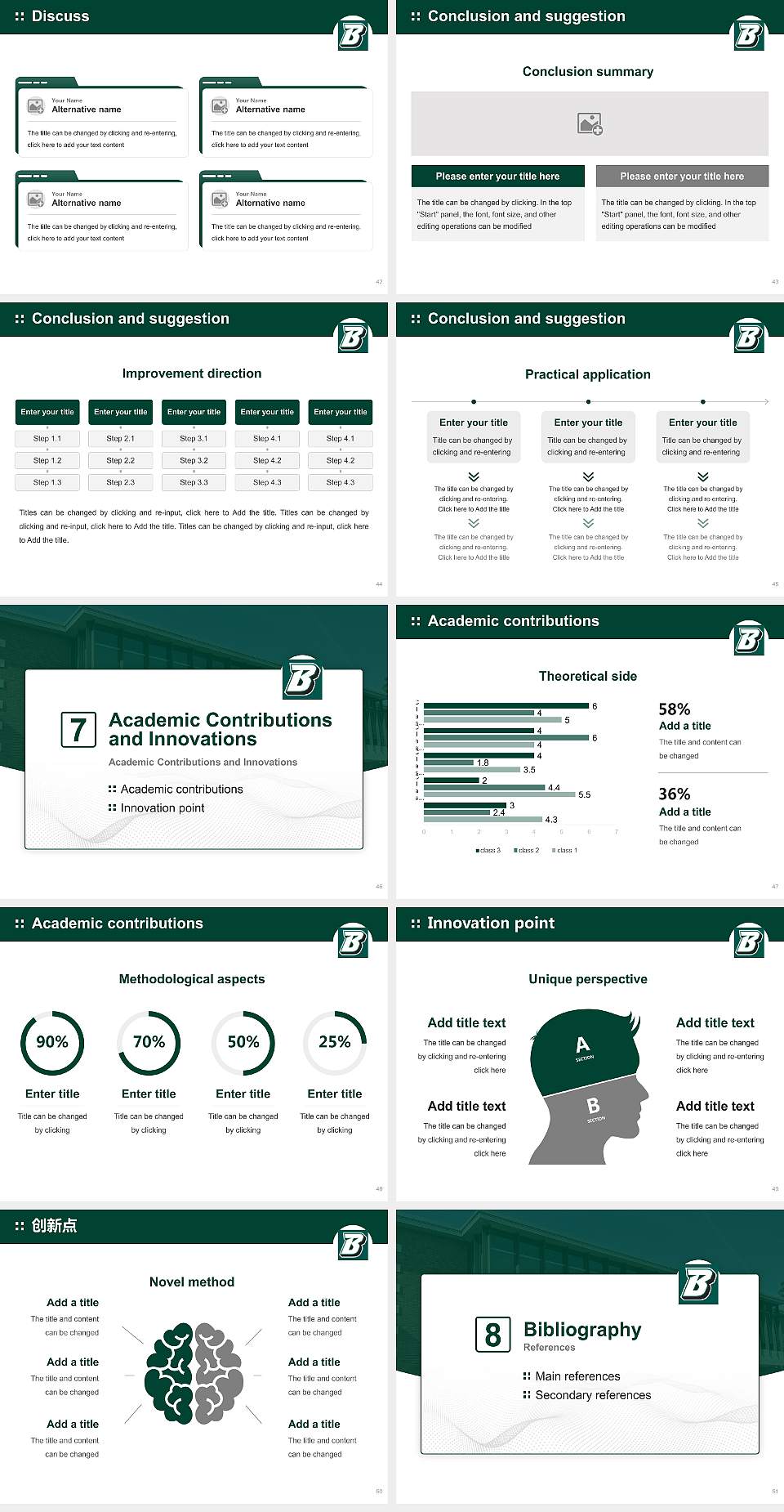 Binghamton University Graduation Thesis Defense PPT Template4:3 ratio PPT effect preview image6