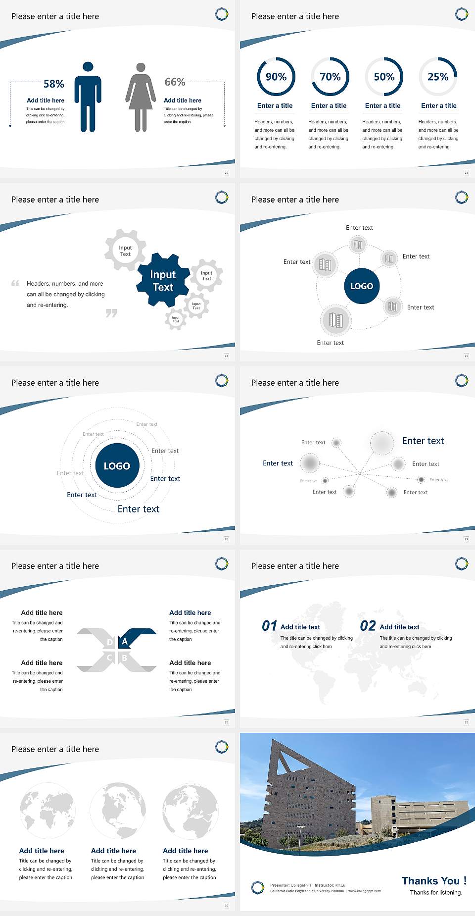 California State Polytechnic University-Pomona Course/Courseware Creation PPT Template4:3 ratio PPT effect preview image4