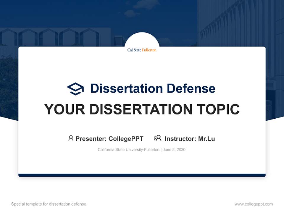 California State University-Fullerton Graduation Thesis Defense PPT Template4:3 ratio PPT effect preview image7