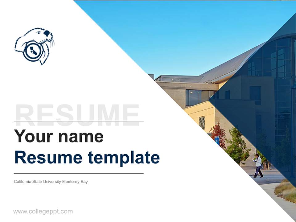 California State University-Monterey Bay Resume PPT Template4:3 ratio PPT effect preview image5