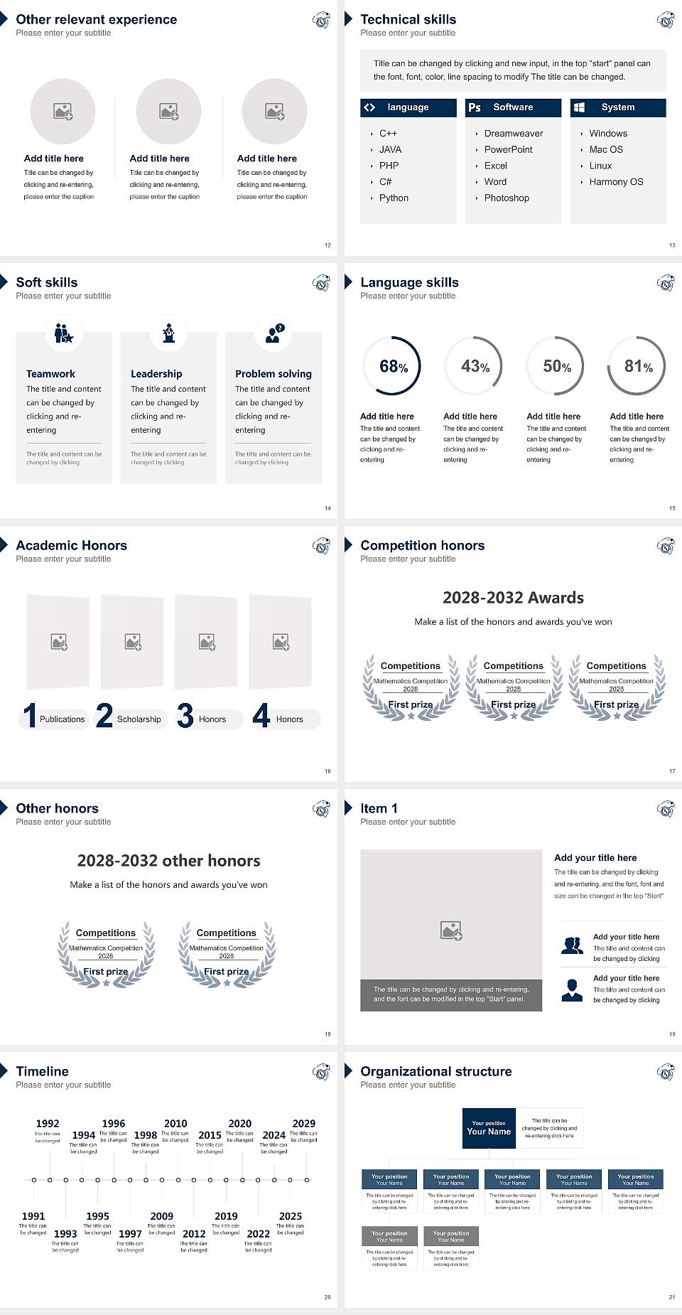 California State University-Monterey Bay Resume PPT Template4:3 ratio PPT effect preview image3