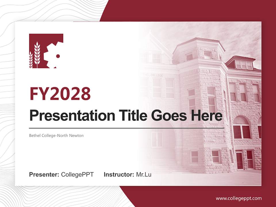 Bethel College-North Newton Academic Presentation/Research Findings Report PPT Template4:3 ratio PPT effect preview image5