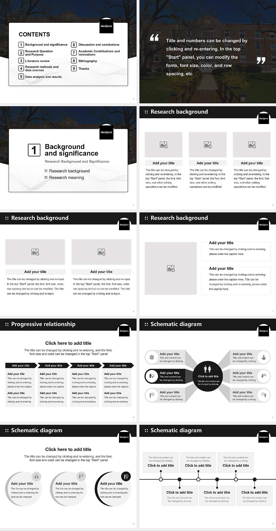 Blackburn College Graduation Thesis Defense PPT Template4:3 ratio PPT effect preview image2