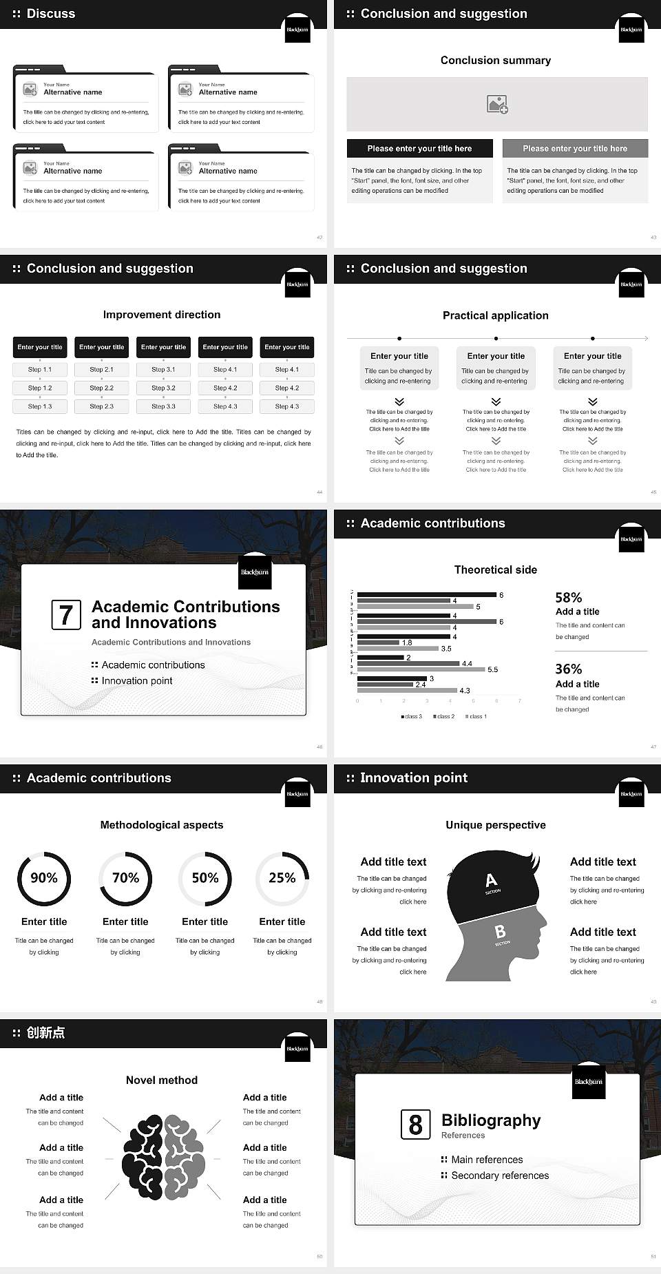 Blackburn College Graduation Thesis Defense PPT Template4:3 ratio PPT effect preview image6