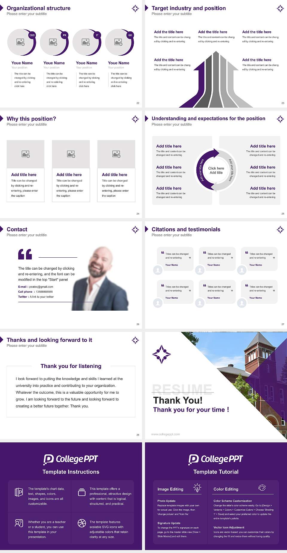 Bluffton University Resume PPT Template4:3 ratio PPT effect preview image4