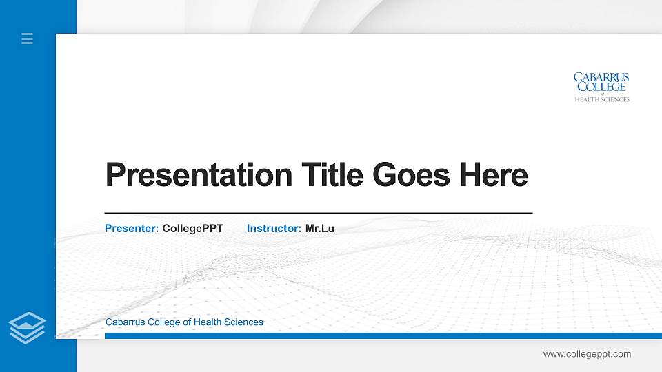 Cabarrus College of Health Sciences Thesis Proposal/Graduation Defense PPT Template16:9 ratio PPT effect preview image