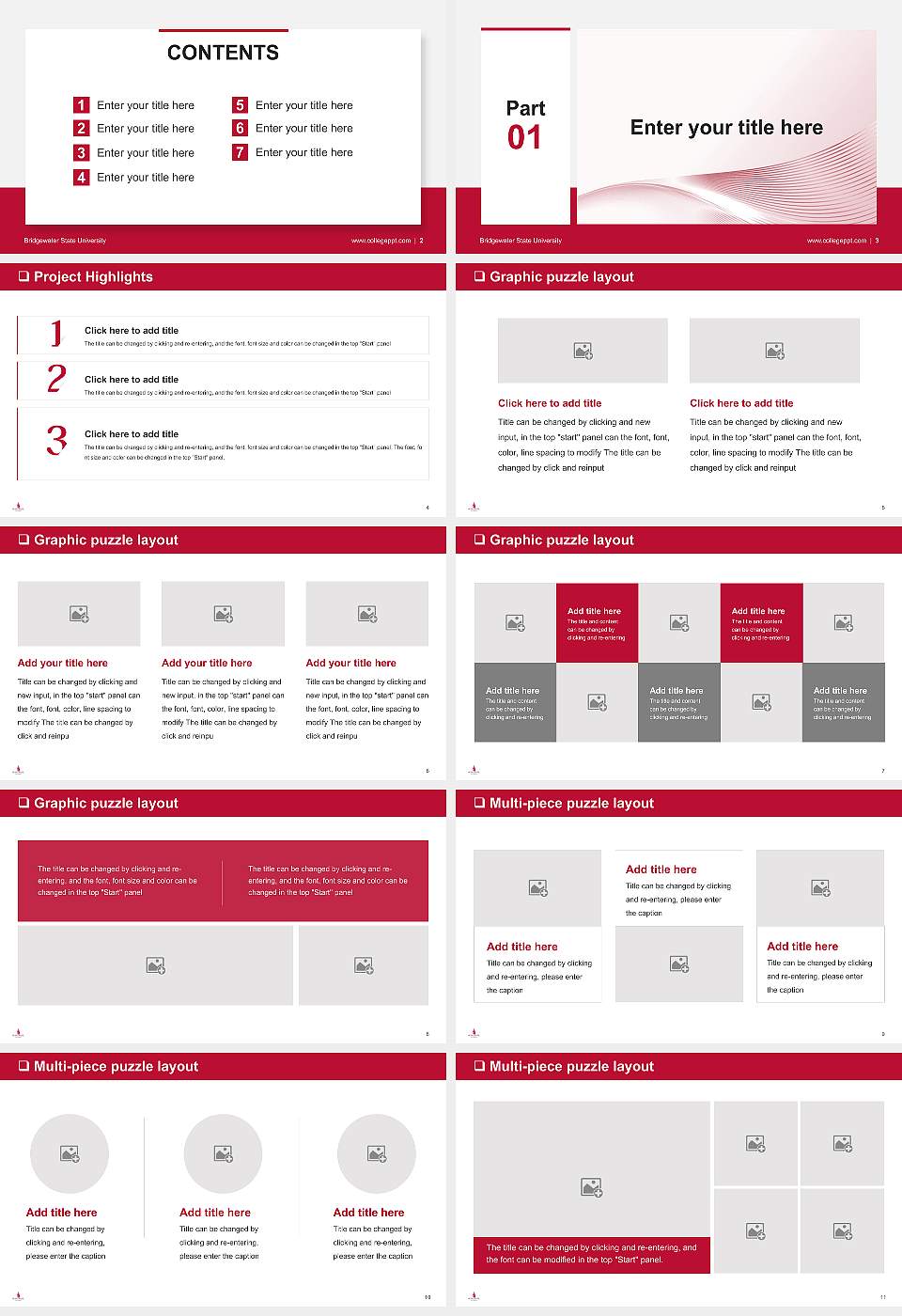 Bridgewater State University General Purpose PPT Template16:9 ratio PPT effect preview image2