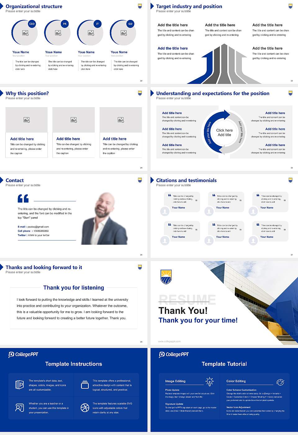 California State University-Bakersfield Resume PPT Template16:9 ratio PPT effect preview image4