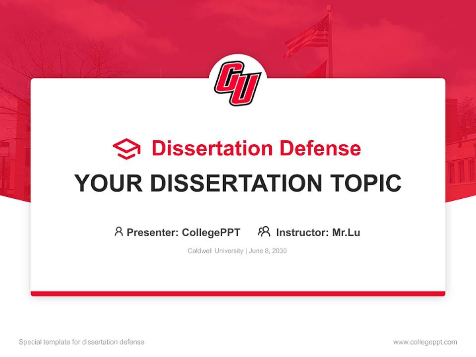 Caldwell University Graduation Thesis Defense PPT Template4:3 ratio PPT effect preview image7