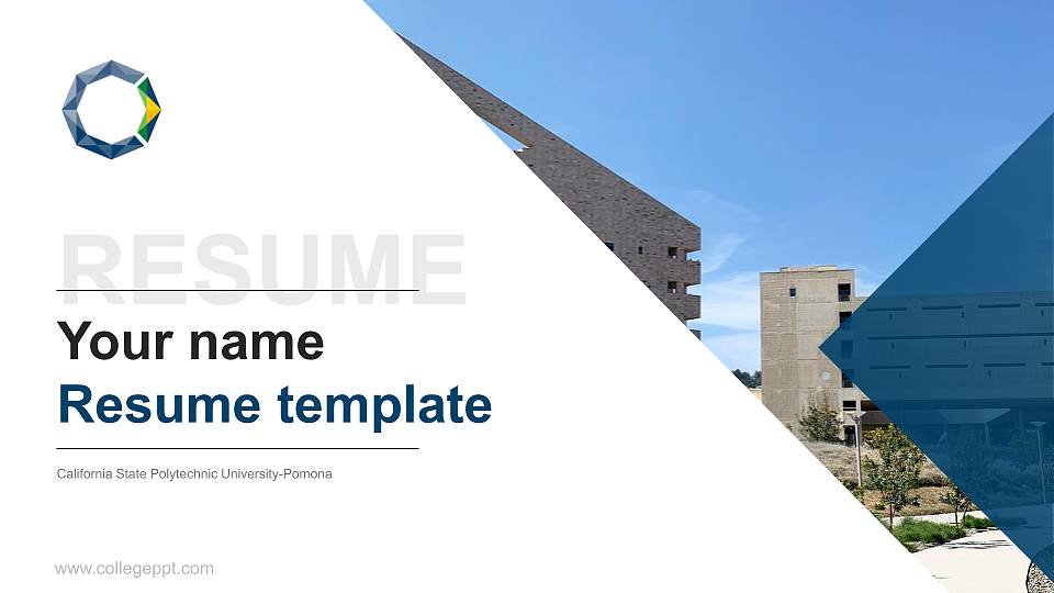 California State Polytechnic University-Pomona Resume PPT Template16:9 ratio PPT effect preview image