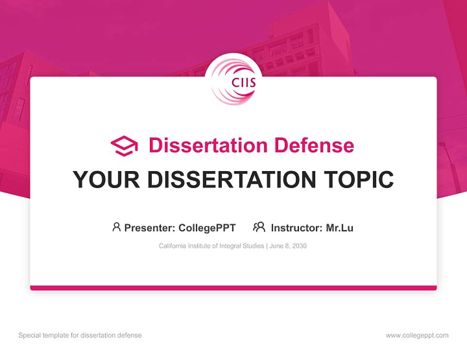 California Institute of Integral Studies Graduation Thesis Defense PPT Template4:3 ratio PPT effect preview image7