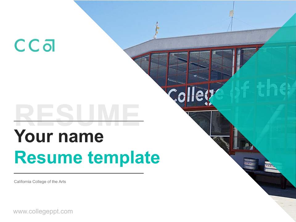 California College of the Arts Resume PPT Template4:3 ratio PPT effect preview image5