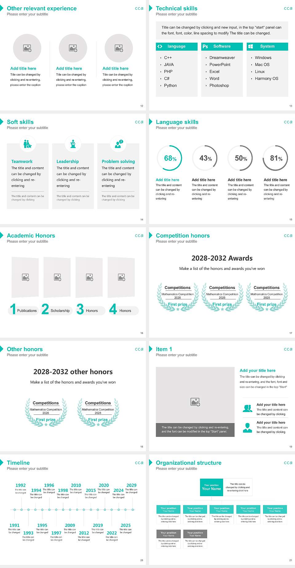 California College of the Arts Resume PPT Template4:3 ratio PPT effect preview image3