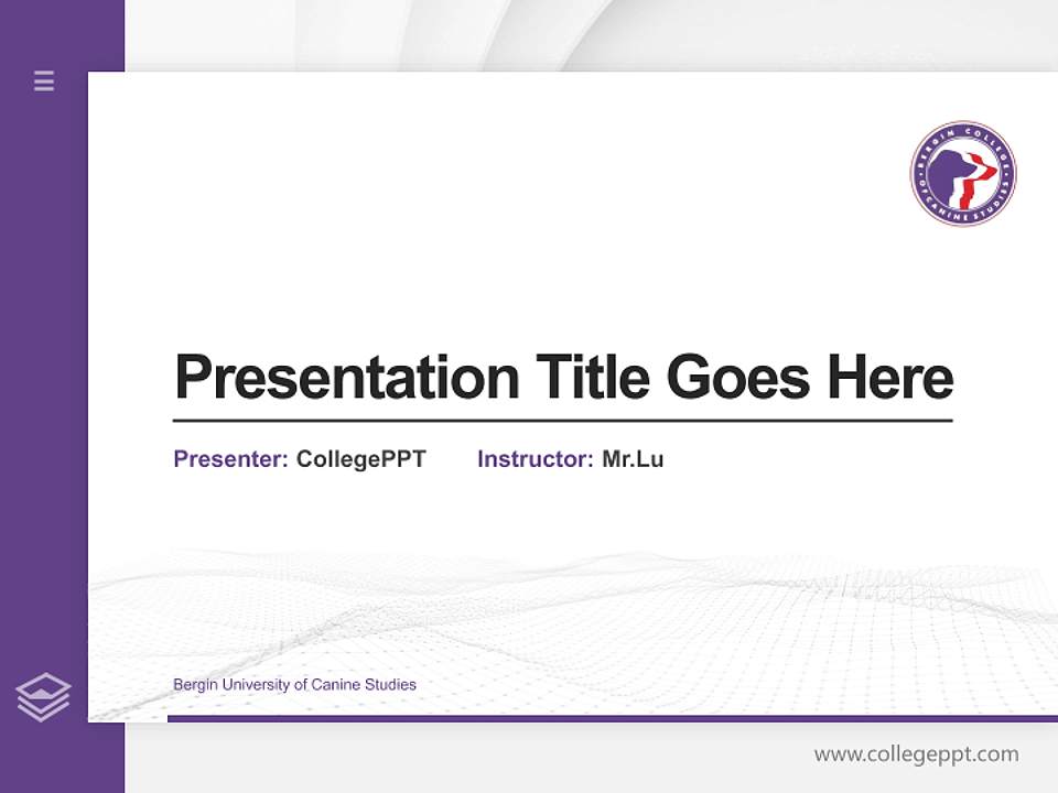Bergin University of Canine Studies Thesis Proposal/Graduation Defense PPT Template4:3 ratio PPT effect preview image5