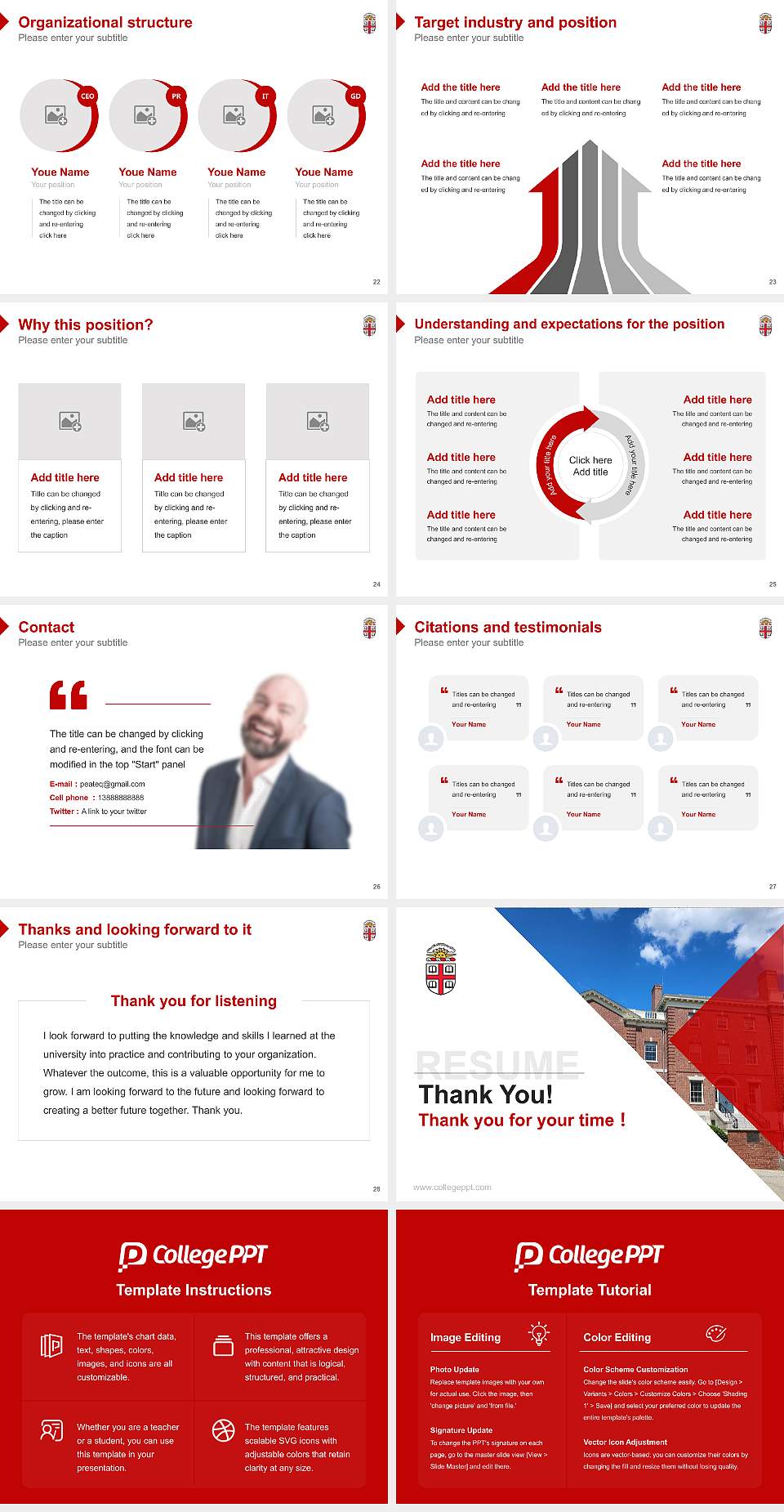 Brown University Resume PPT Template4:3 ratio PPT effect preview image4