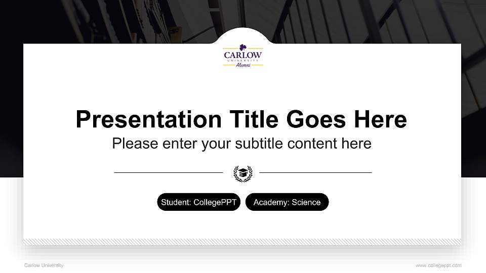 Carlow University National Scholarship Defense PPT Template16:9 ratio PPT effect preview image