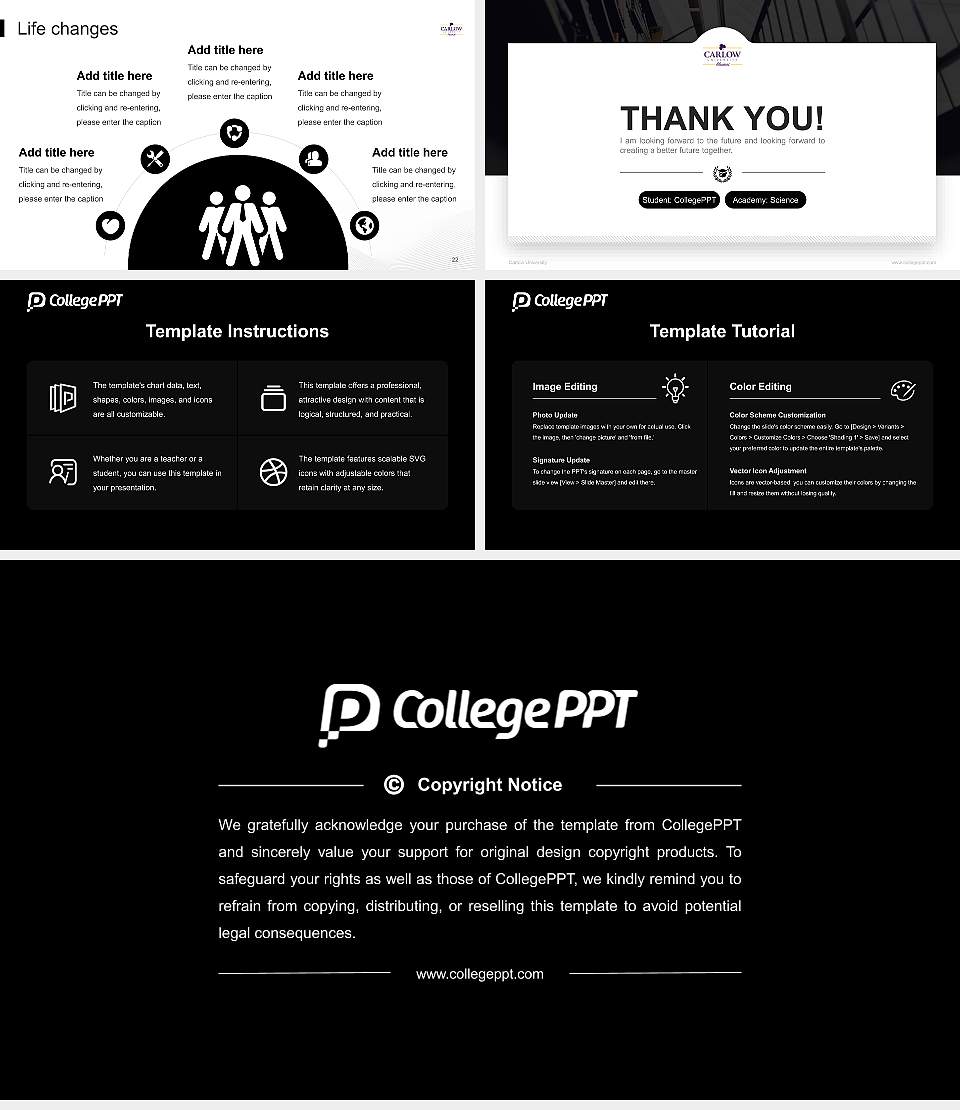 Carlow University National Scholarship Defense PPT Template16:9 ratio PPT effect preview image4