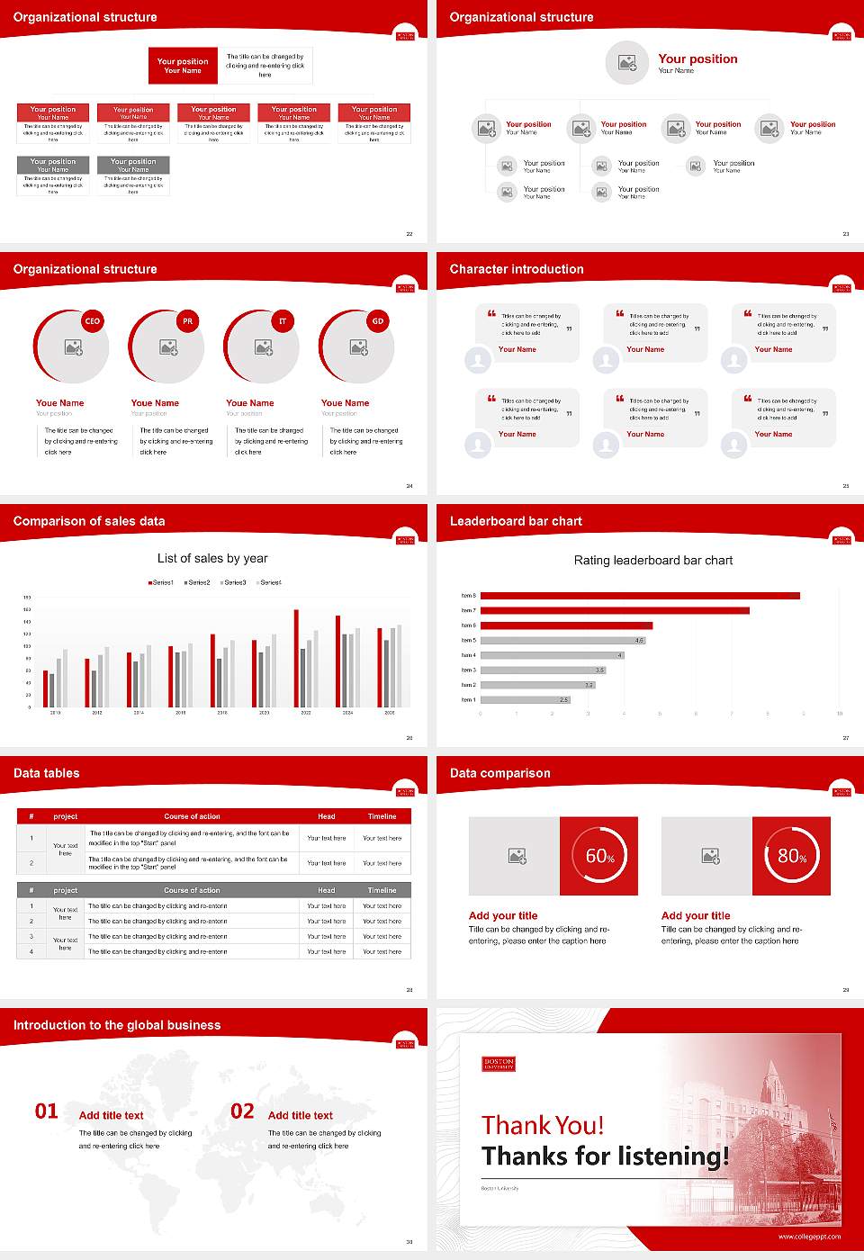 Boston University Academic Presentation/Research Findings Report PPT Template16:9 ratio PPT effect preview image4