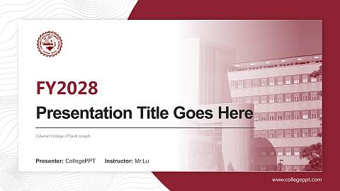Calumet College of Saint Joseph Academic Presentation/Research Findings Report PPT Template