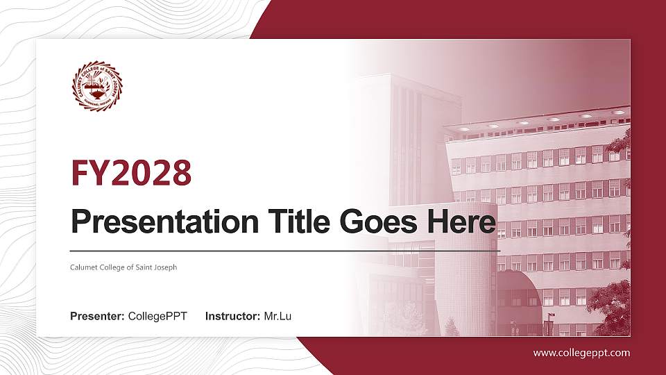 Calumet College of Saint Joseph Academic Presentation/Research Findings Report PPT Template16:9 ratio PPT effect preview image