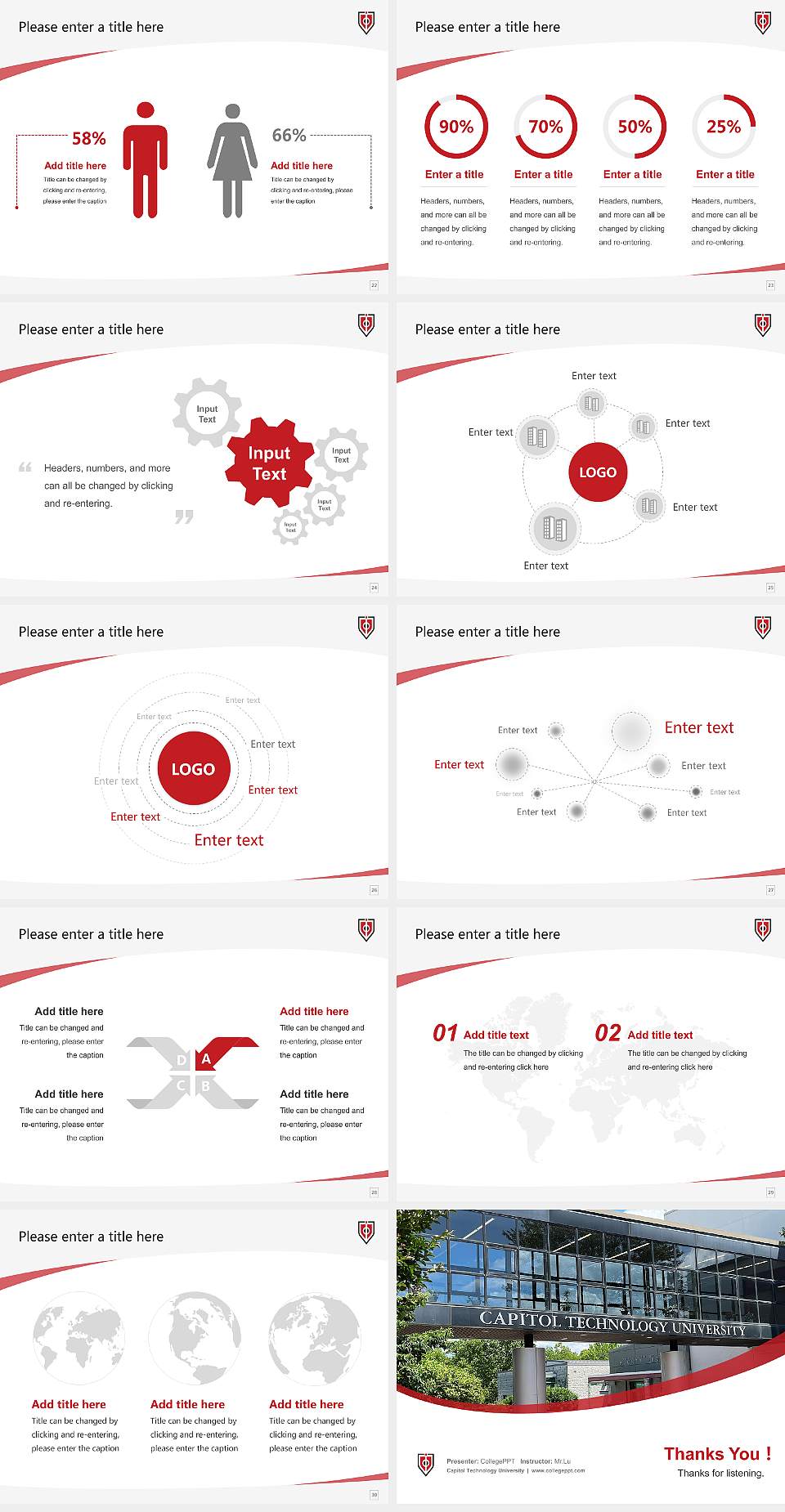 Capitol Technology University Course/Courseware Creation PPT Template4:3 ratio PPT effect preview image4