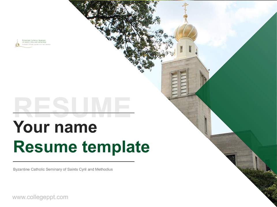 Byzantine Catholic Seminary of Saints Cyril and Methodius Resume PPT Template4:3 ratio PPT effect preview image5