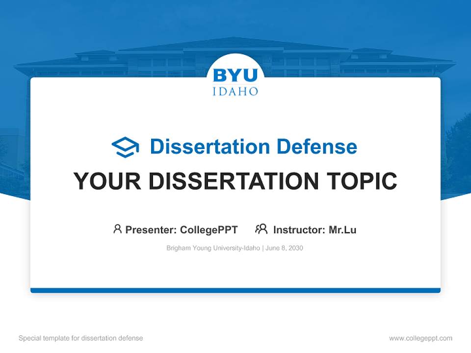 Brigham Young University-Idaho Graduation Thesis Defense PPT Template4:3 ratio PPT effect preview image7