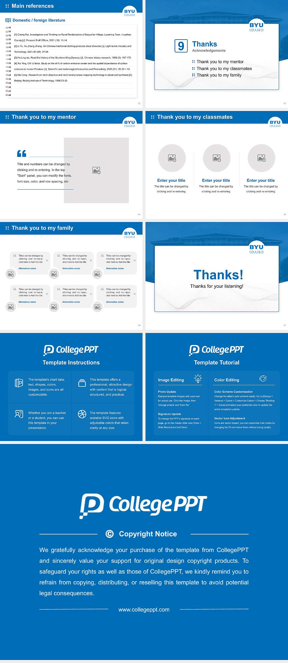 Brigham Young University-Idaho Graduation Thesis Defense PPT Template4:3 ratio PPT effect preview image7