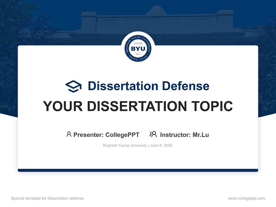 Brigham Young University Graduation Thesis Defense PPT Template4:3 ratio PPT effect preview image7