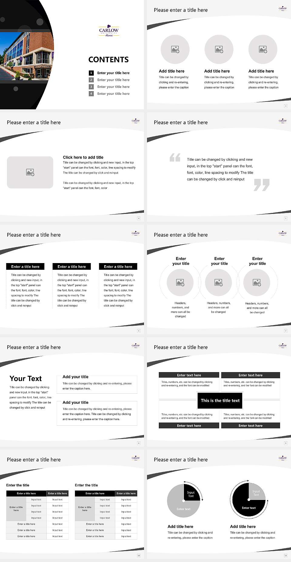 Carlow University Course/Courseware Creation PPT Template4:3 ratio PPT effect preview image2