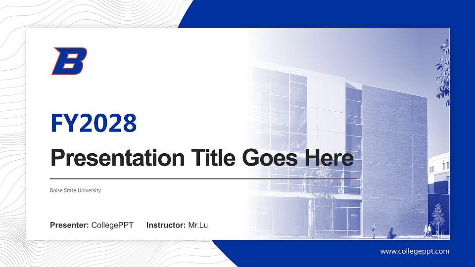 Boise State University Academic Presentation/Research Findings Report PPT Template16:9 ratio PPT effect preview image