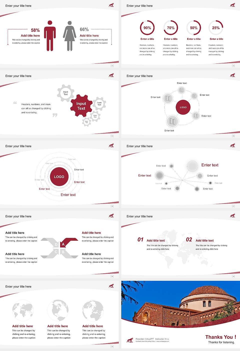California State University-Chico Course/Courseware Creation PPT Template16:9 ratio PPT effect preview image4