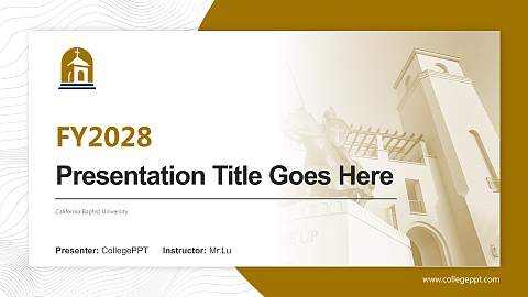 California Baptist University Academic Presentation/Research Findings Report PPT Template