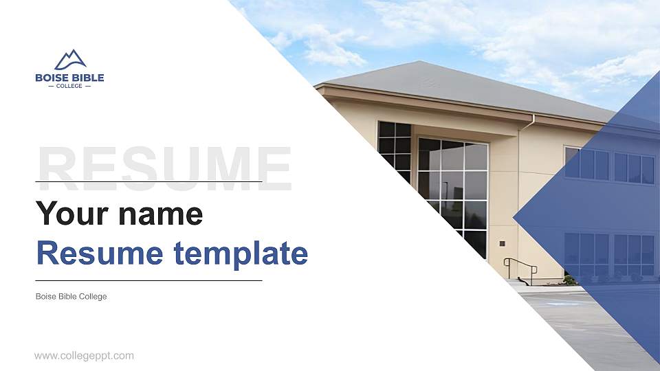 Boise Bible College Resume PPT Template16:9 ratio PPT effect preview image
