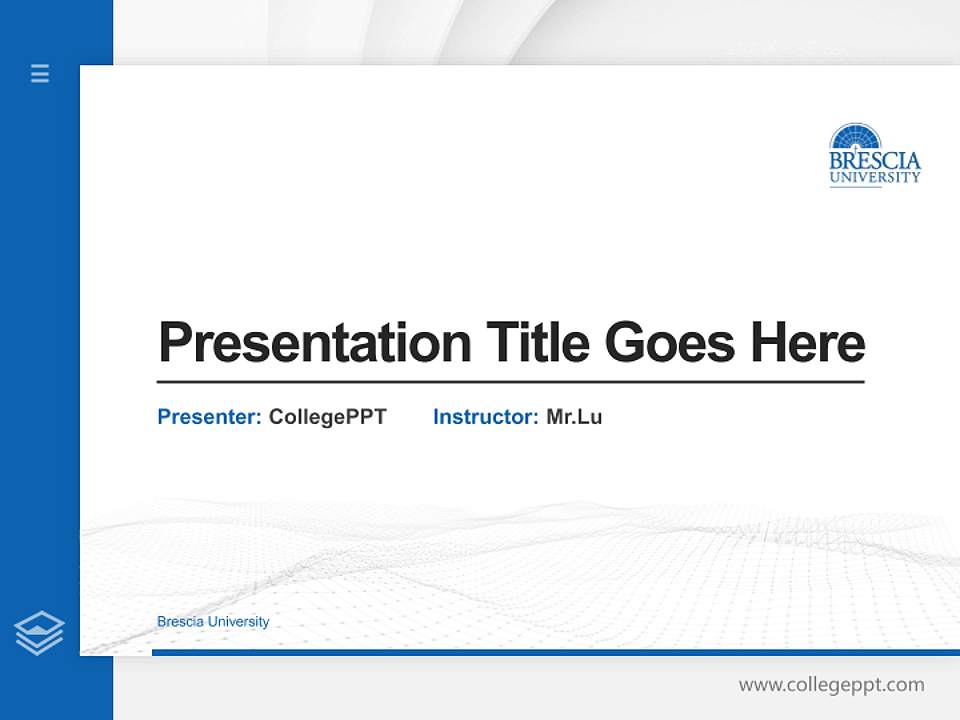 Brescia University Thesis Proposal/Graduation Defense PPT Template4:3 ratio PPT effect preview image5