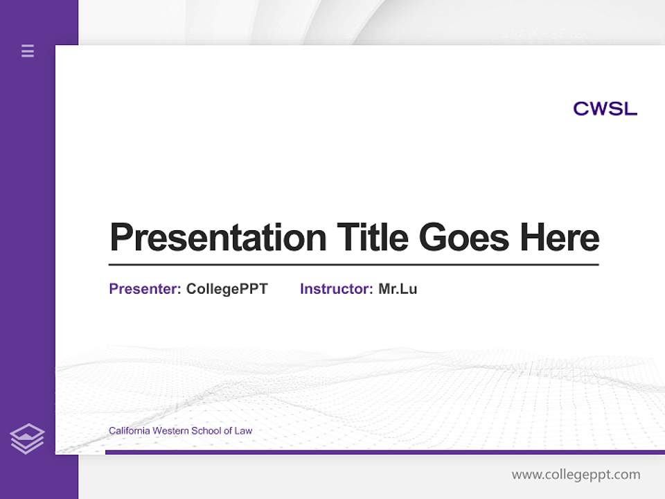 California Western School of Law Thesis Proposal/Graduation Defense PPT Template4:3 ratio PPT effect preview image5