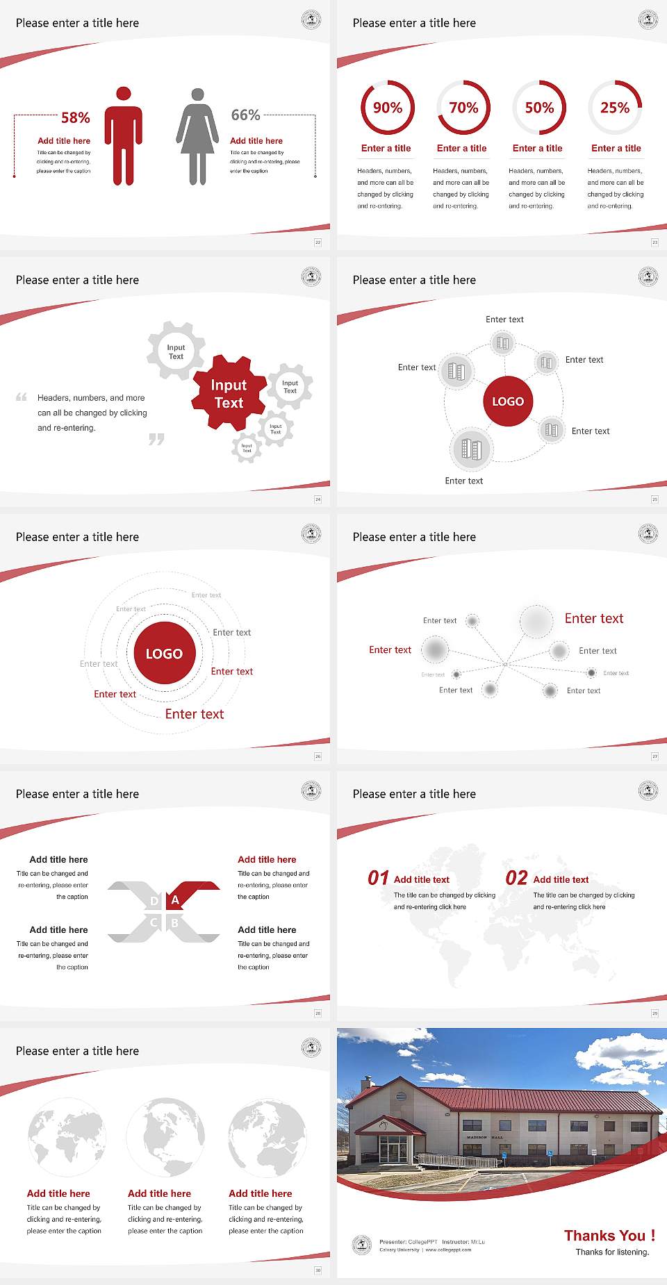 Calvary University Course/Courseware Creation PPT Template4:3 ratio PPT effect preview image4