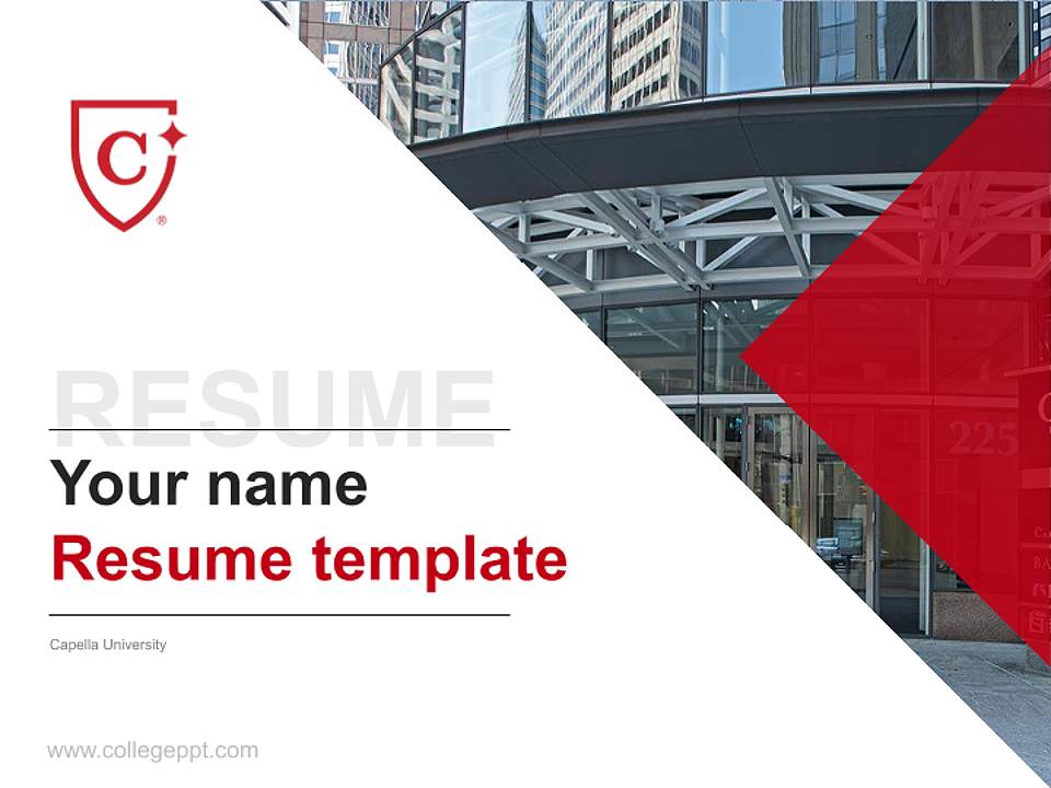 Capella University Resume PPT Template4:3 ratio PPT effect preview image5