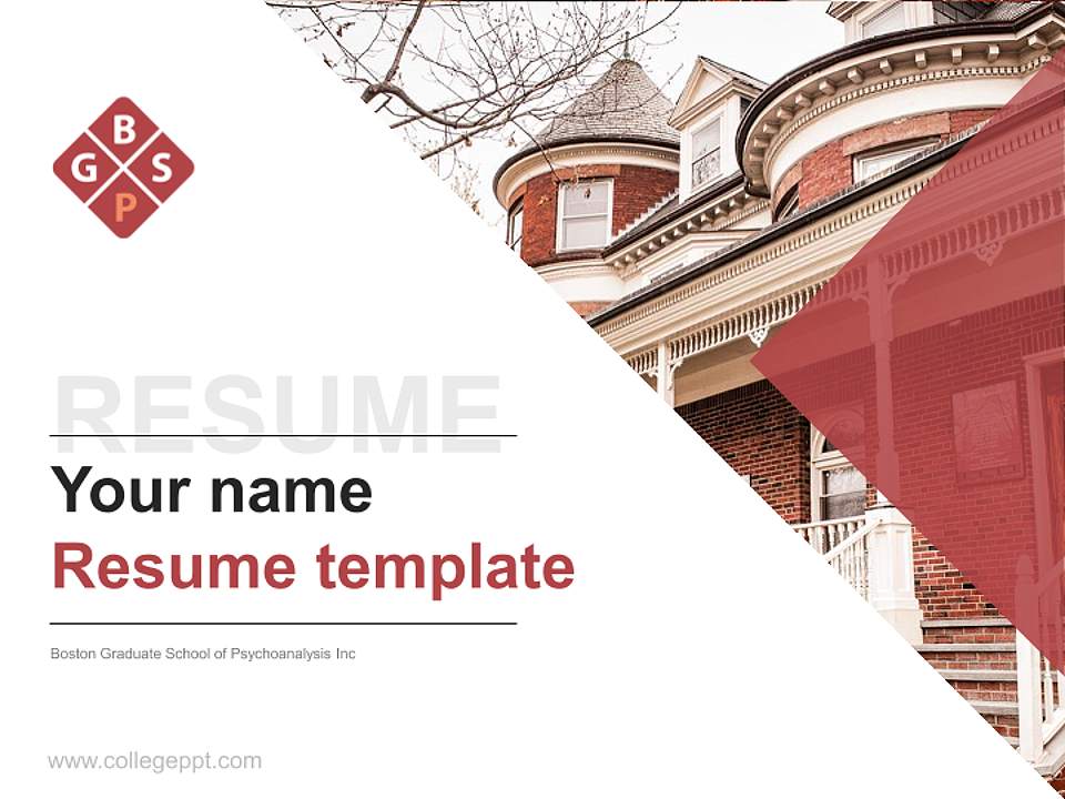 Boston Graduate School of Psychoanalysis Inc Resume PPT Template4:3 ratio PPT effect preview image5