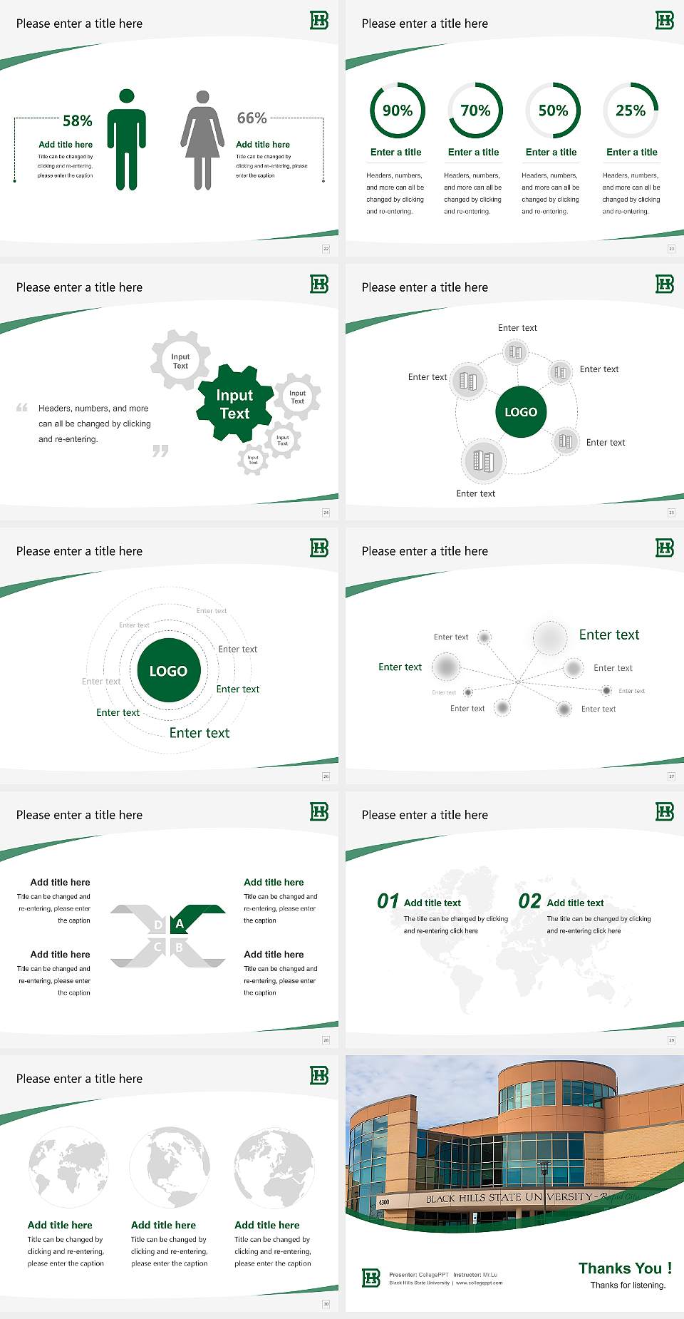 Black Hills State University Course/Courseware Creation PPT Template4:3 ratio PPT effect preview image4