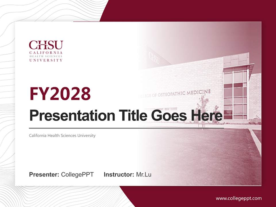 California Health Sciences University Academic Presentation/Research Findings Report PPT Template4:3 ratio PPT effect preview image5