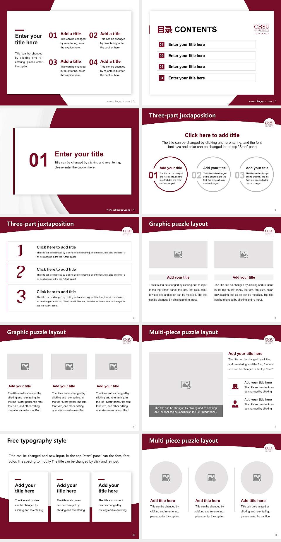 California Health Sciences University Academic Presentation/Research Findings Report PPT Template4:3 ratio PPT effect preview image2