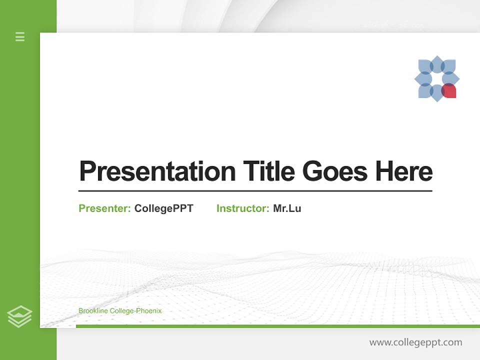 Brookline College-Phoenix Thesis Proposal/Graduation Defense PPT Template4:3 ratio PPT effect preview image5