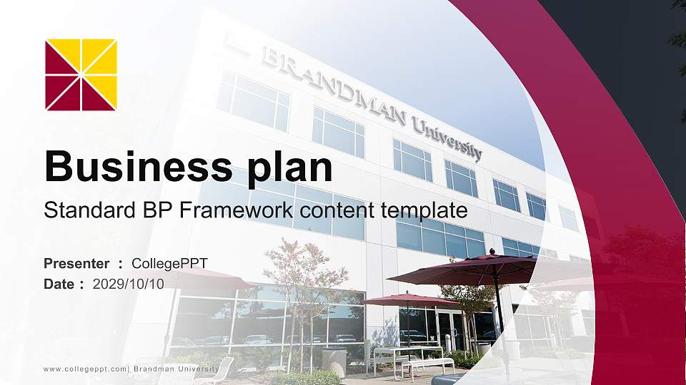 Brandman University Competition/Entrepreneurship Contest PPT Template16:9 ratio PPT effect preview image