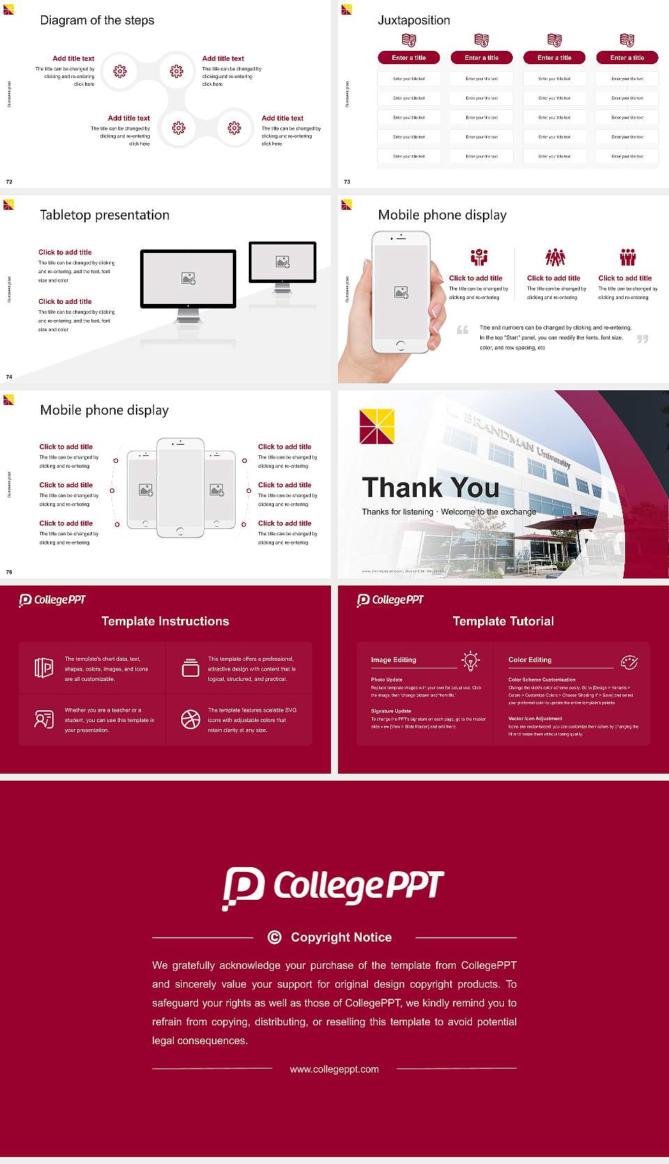 Brandman University Competition/Entrepreneurship Contest PPT Template16:9 ratio PPT effect preview image9