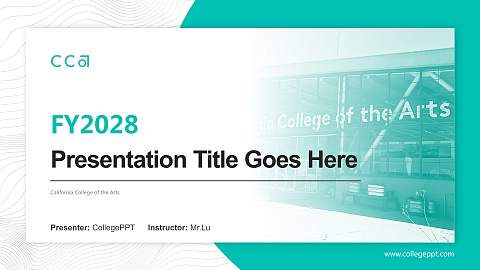 California College of the Arts Academic Presentation/Research Findings Report PPT Template