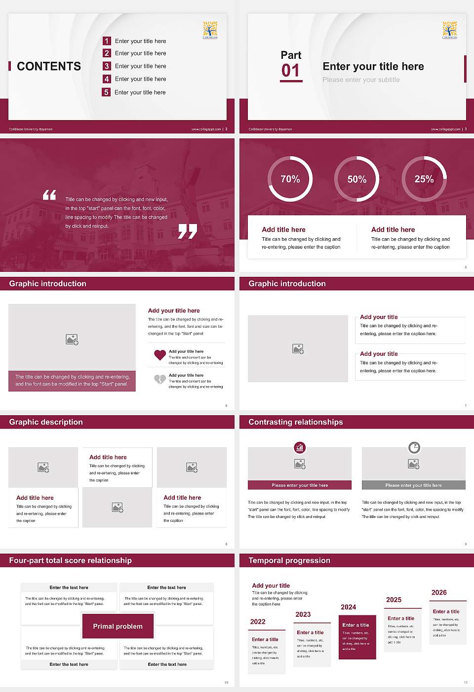Caribbean University-Bayamon Thesis Proposal/Graduation Defense PPT Template16:9 ratio PPT effect preview image2