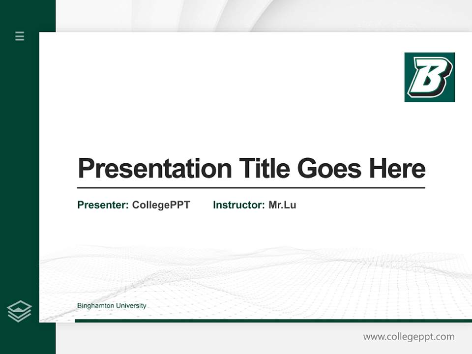 Binghamton University Thesis Proposal/Graduation Defense PPT Template4:3 ratio PPT effect preview image5