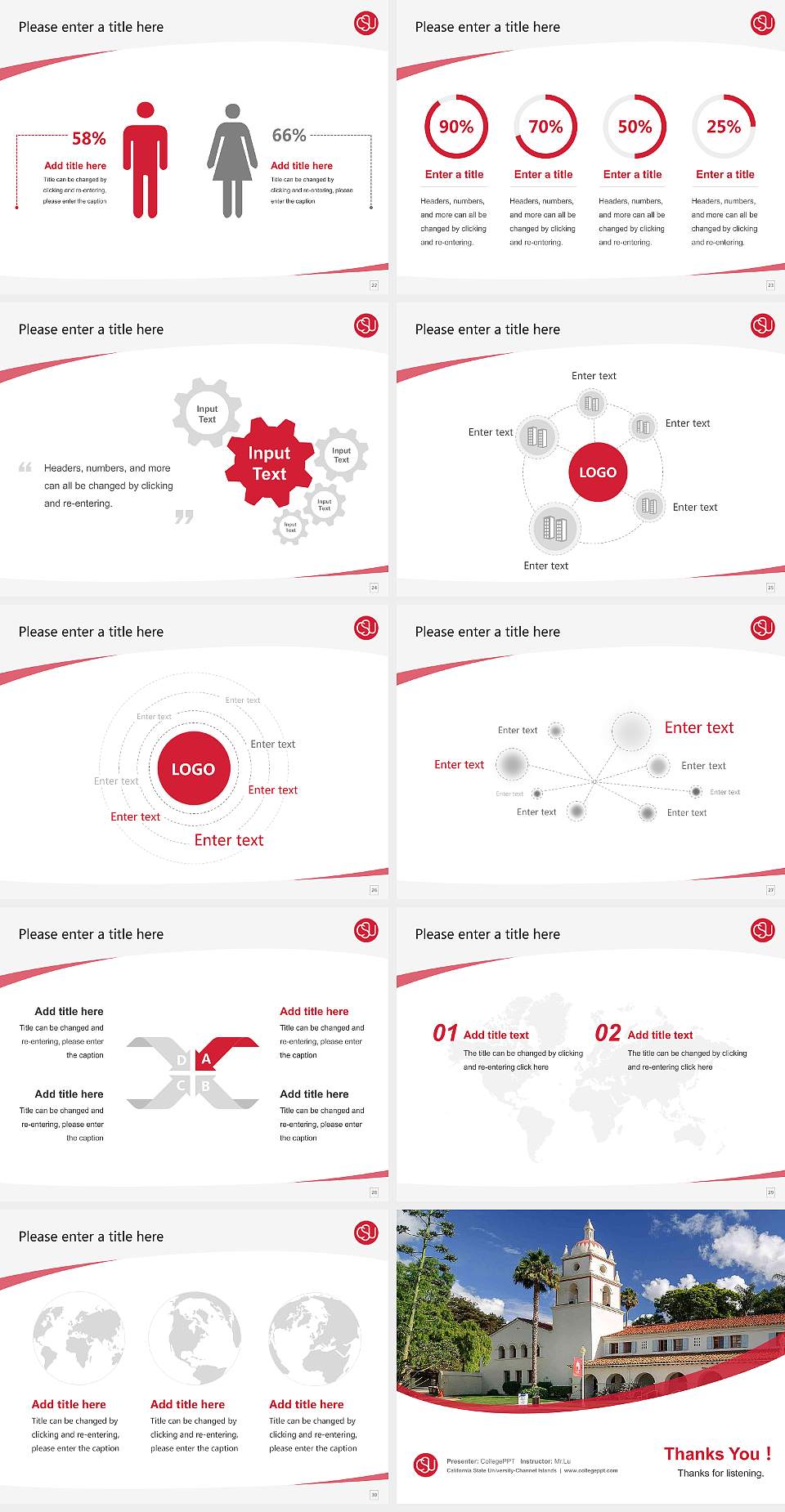 California State University-Channel Islands Course/Courseware Creation PPT Template4:3 ratio PPT effect preview image4